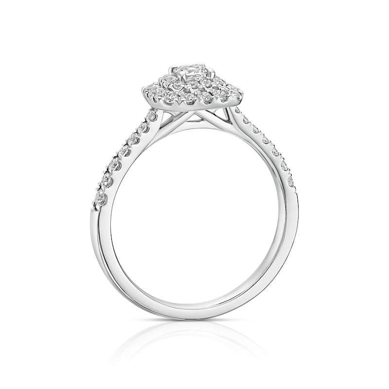 Main Image 3 of Platinum 0.50ct Diamond Cushion Shaped Ring