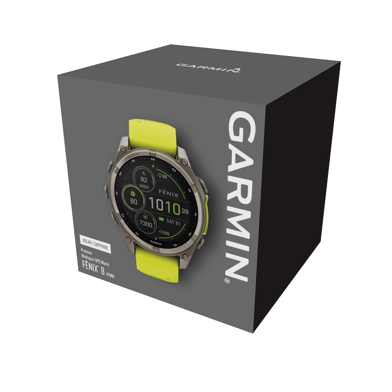 Main Image 8 of Garmin Fenix 8 47mm Titanium & Neon Yellow Silicone Strap Smartwatch