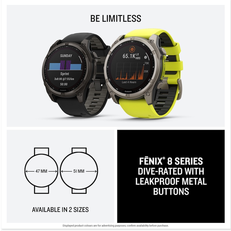 Main Image 6 of Garmin Fenix 8 51mm Carbon Grey Titanium & Black Silicone Strap Smartwatch