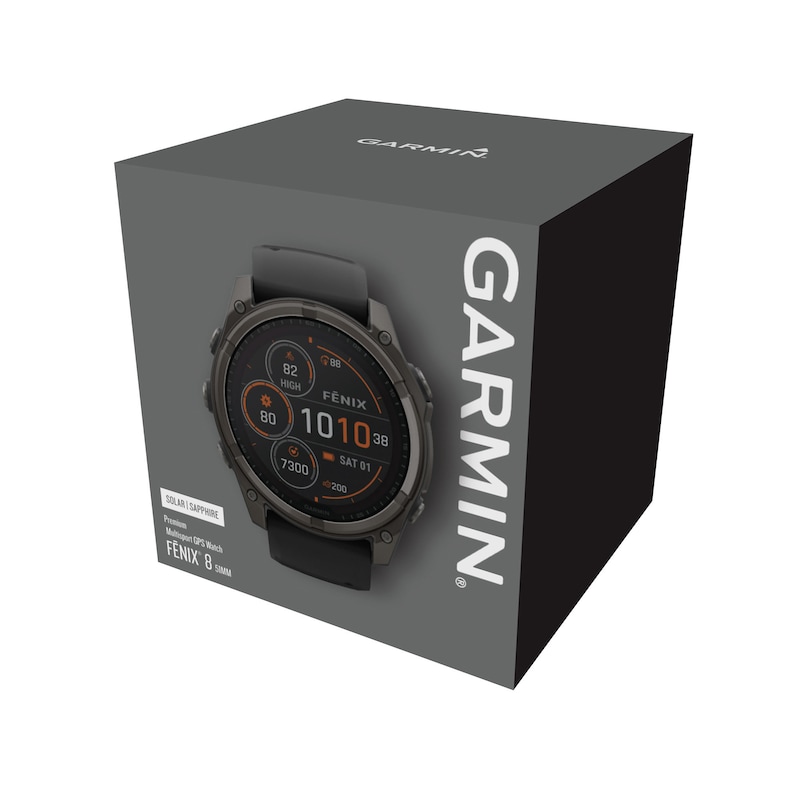 Main Image 8 of Garmin Fenix 8 51mm Carbon Grey Titanium & Black Silicone Strap Smartwatch