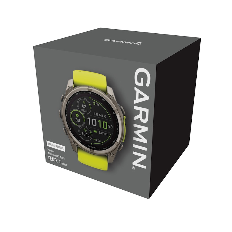 Main Image 8 of Garmin Fenix 8 51mm Titanium & Neon Yellow Silicone Strap Smartwatch