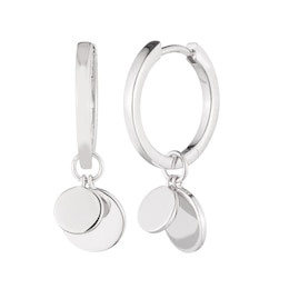 Lauren Ralph Lauren Sterling Silver Disc Hoop Drop Earrings