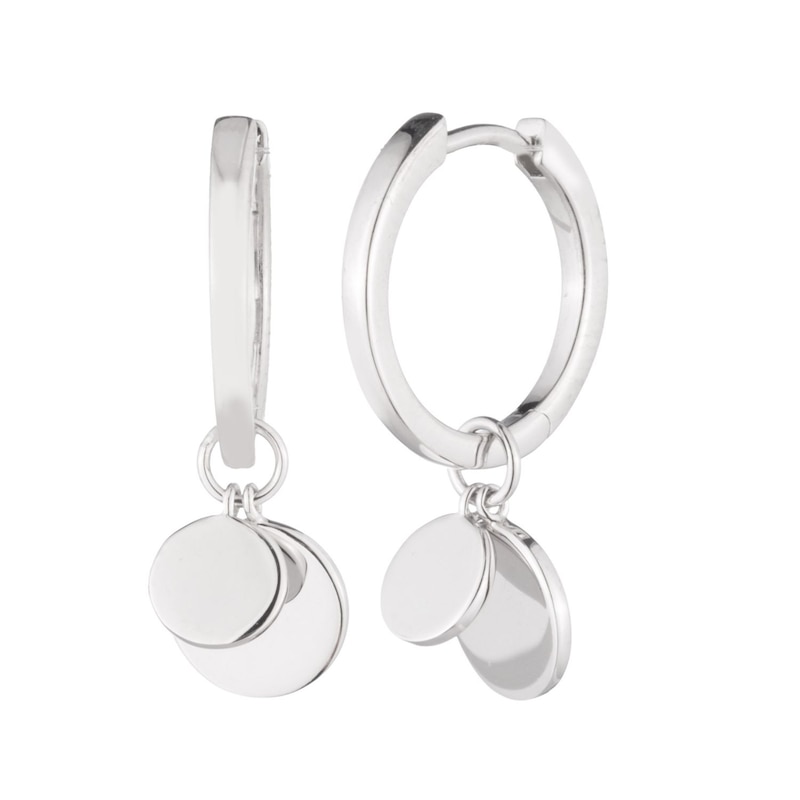 Main Image 1 of Lauren Ralph Lauren Sterling Silver Disc Hoop Drop Earrings