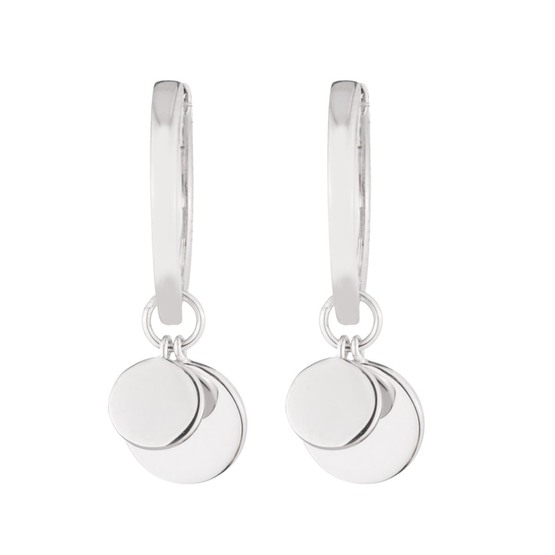 Main Image 2 of Lauren Ralph Lauren Sterling Silver Disc Hoop Drop Earrings