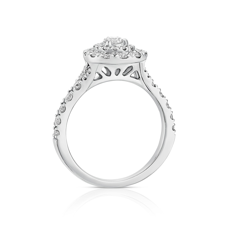 Main Image 3 of Platinum 1ct Diamond Pear Shaped Halo Ring