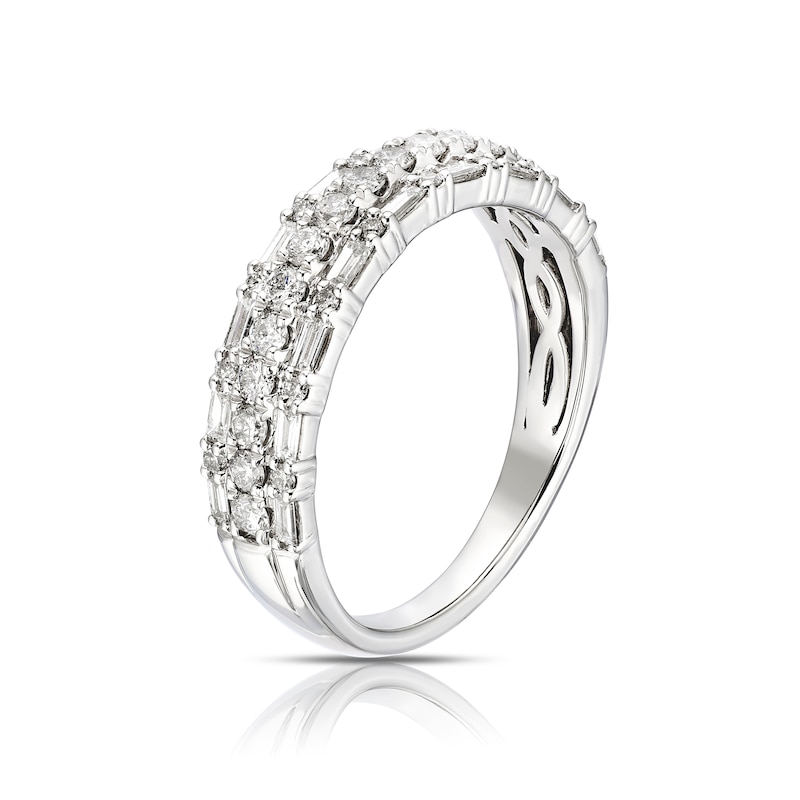 Main Image 2 of Platinum 0.70ct Diamond Three Row Eternity Ring