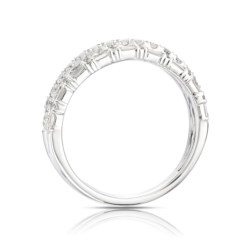 Main Image 3 of Platinum 0.70ct Diamond Three Row Eternity Ring