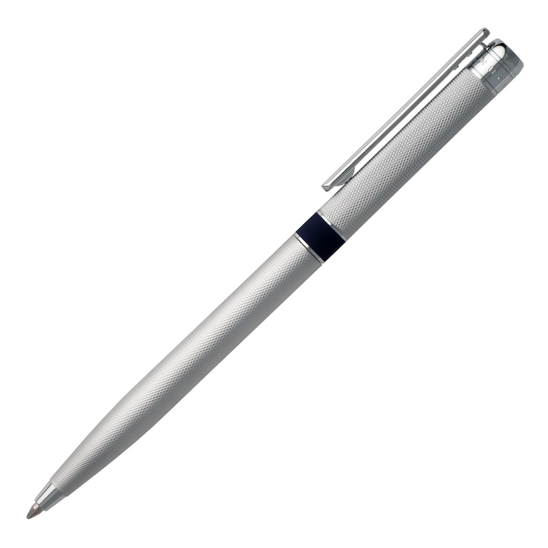 Main Image 1 of Hugo Boss Chrome & Navy Sash Ballpoint Pen