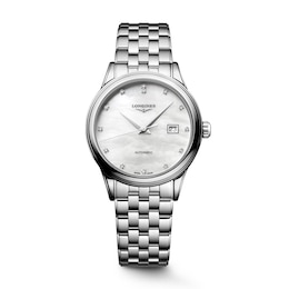 Longines Flagship 30mm Mother Of Pearl Diamond Dial & Stainless Steel Watch