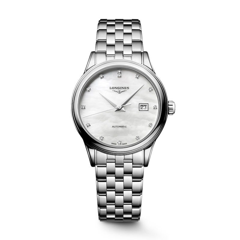 Main Image 1 of Longines Flagship 30mm Mother Of Pearl Diamond Dial & Stainless Steel Watch