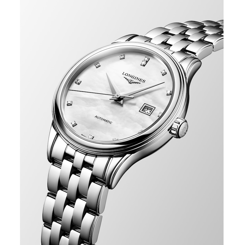 Main Image 2 of Longines Flagship 30mm Mother Of Pearl Diamond Dial & Stainless Steel Watch