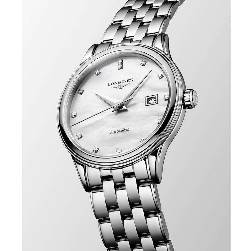 Main Image 3 of Longines Flagship 30mm Mother Of Pearl Diamond Dial & Stainless Steel Watch