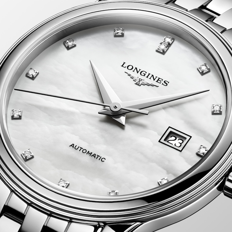 Main Image 4 of Longines Flagship 30mm Mother Of Pearl Diamond Dial & Stainless Steel Watch