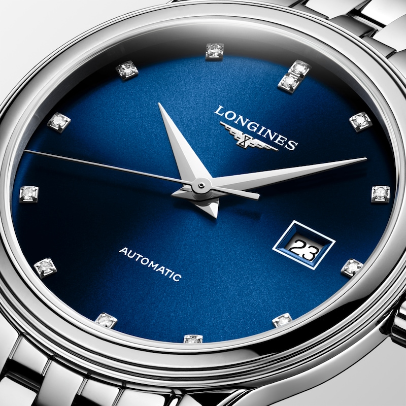 Main Image 4 of Longines Flagship 30mm Ladies' Blue Diamond Dial & Stainless Steel Watch