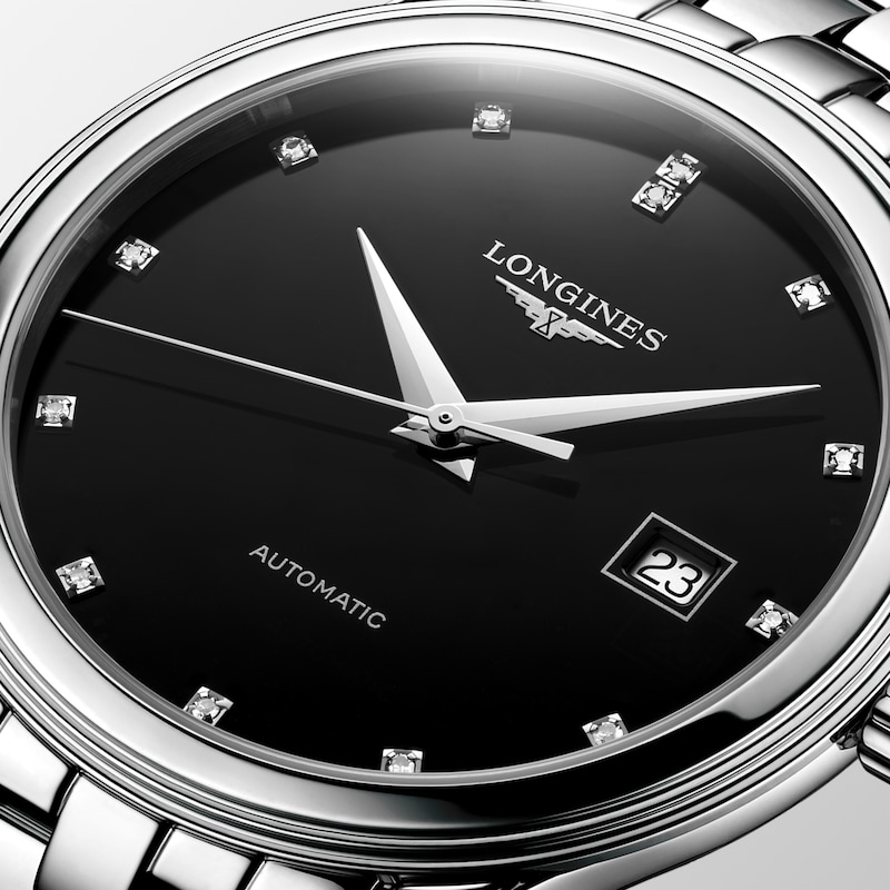 Main Image 4 of Longines Flagship 40mm Black Diamond Dial & Stainless Steel Watch