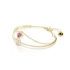 Thumbnail Image 2 of Swarovski Chroma Gold Tone 6.7&quot; Red Zirconia Heart Shaped Charm Bangle