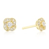 Thumbnail Image 1 of 18ct Yellow Gold Cubic Zirconia Flower Shaped Twist Earrings