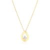 Thumbnail Image 1 of 18ct Yellow Gold 16+2&quot; Cubic Zirconia Open Pear Shape Pendant Necklace