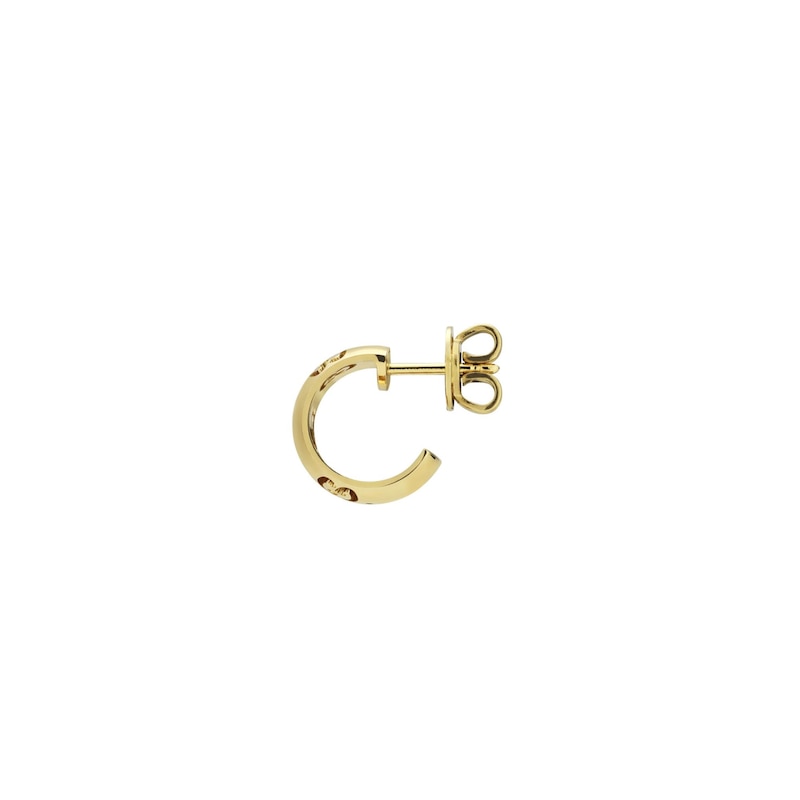 Main Image 2 of Gucci Icon 18ct Yellow Gold 6mm GG Hoop Earrings