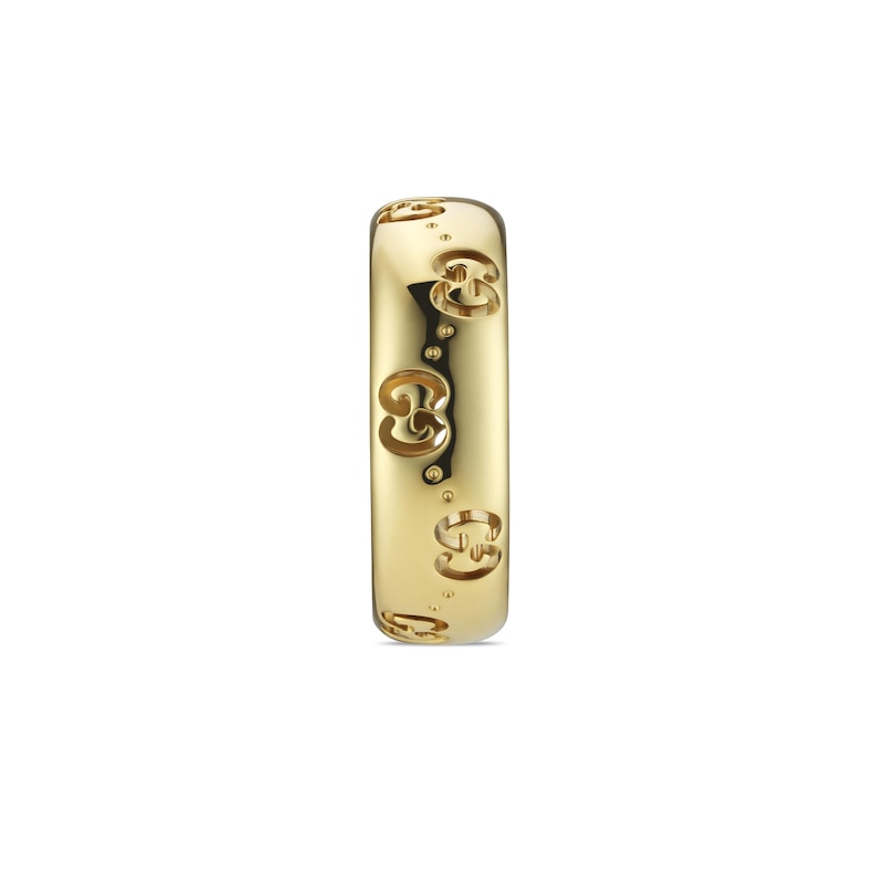 Main Image 4 of Gucci Icon 18ct Yellow Gold GG Thin Ring (Size V)