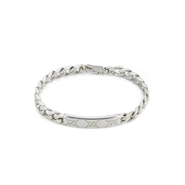 Gucci Signature Sterling Silver GG Tag Bracelet