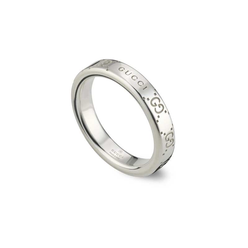 Main Image 1 of Gucci Signature GG Sterling Silver Ring (Size M - N)