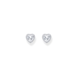 Thomas Sabo Sterling Silver & Cubic Zirconia Heart Shaped Halo Stud Earrings