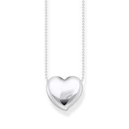 Thomas Sabo Polished Sterling Silver 15.7+2&quot; Heart Shaped Pendant Necklace