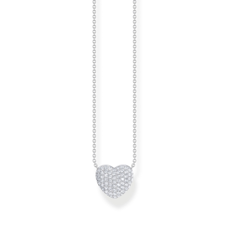 Main Image 1 of Thomas Sabo Sterling Silver 15.7&quot; Cubic Zirconia Heart Shaped Pendant Necklace