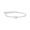 Thumbnail Image 1 of Thomas Sabo Brace Sterling Silver 6.3&quot; Stone Set Heart Bracelet