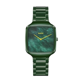 Rado True Square Thinline Green MOP Dial & High Tech Ceramic Watch