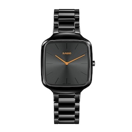 Rado True Square Thinline Black High Tech Ceramic Bracelet Watch