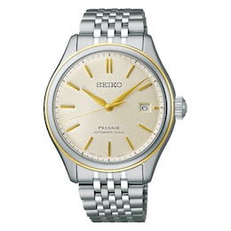 Seiko Presage Classic Series Delicate Cream Silk Dial & Stainless Steel Watch