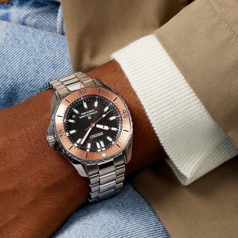 Main Image 4 of Seiko Prospex Diver Scuba Mechanical Polygonal Ocean Grey & Bronze Tone Bracelet Exclusive Watch