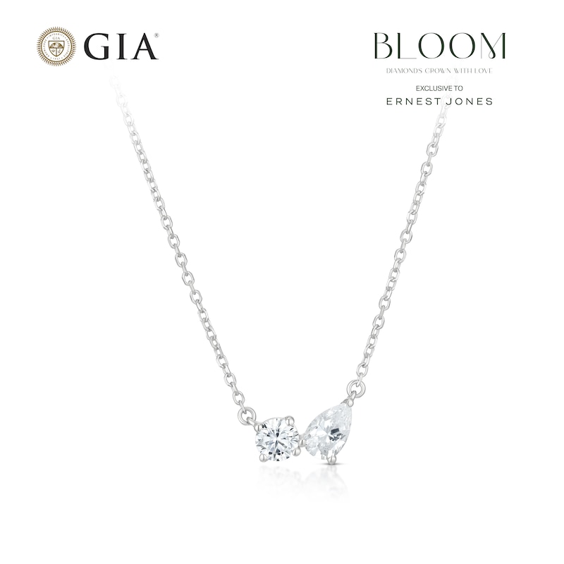 Main Image 1 of BLOOM Capri 14ct White Gold 0.40ct Lab Grown Diamond Pear & Round Toi Et Moi Necklace