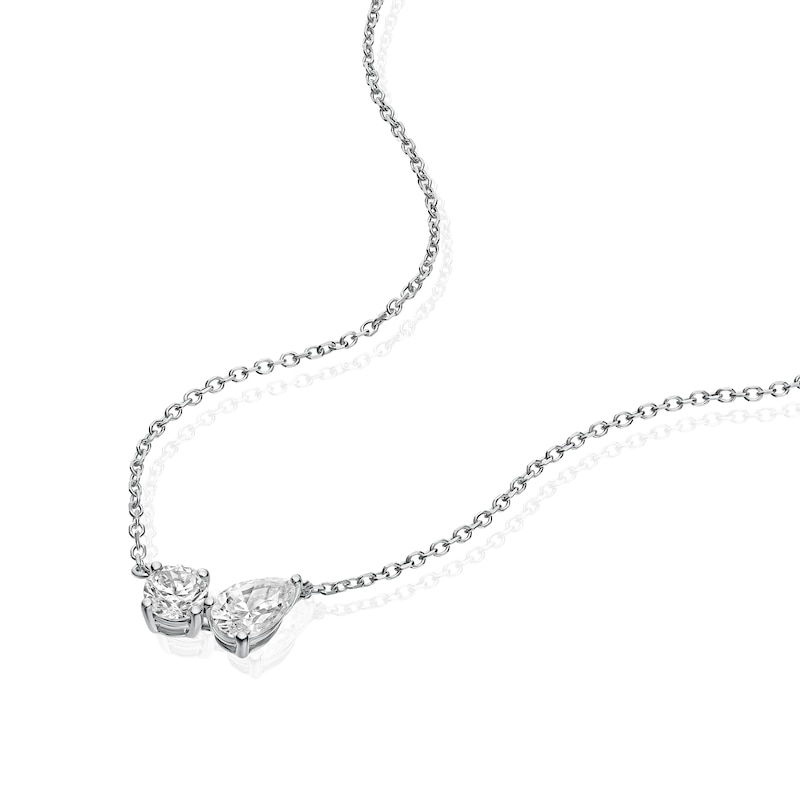 Main Image 2 of BLOOM Capri 14ct White Gold 0.40ct Lab Grown Diamond Pear & Round Toi Et Moi Necklace