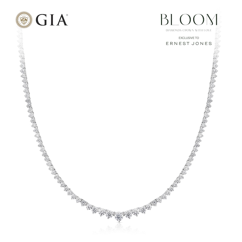 Main Image 1 of BLOOM The Tennis Collection 18ct White Gold 5.75ct Lab Grown Diamond Riviera Necklace