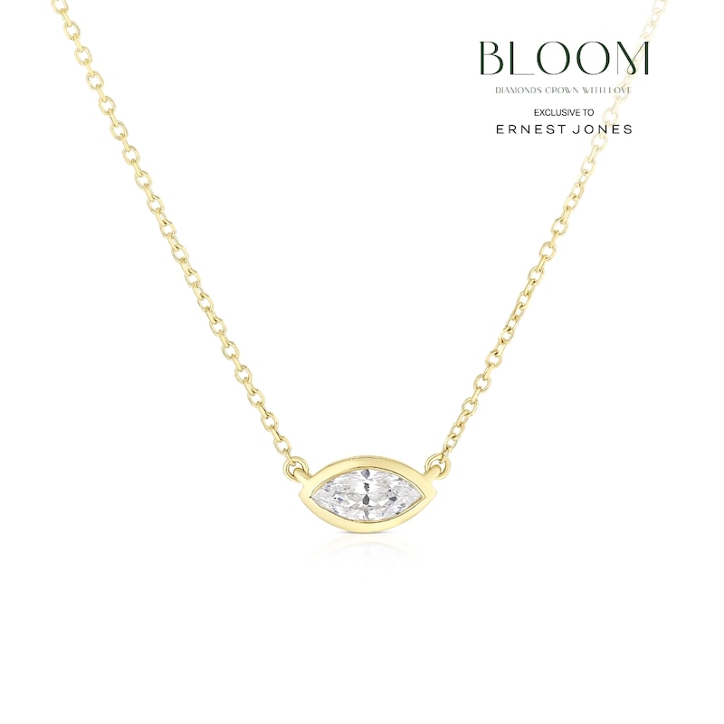 Main Image 1 of BLOOM Seville 14ct Yellow Gold Seamless 0.30ct Lab Grown Diamond Marquise Pendant