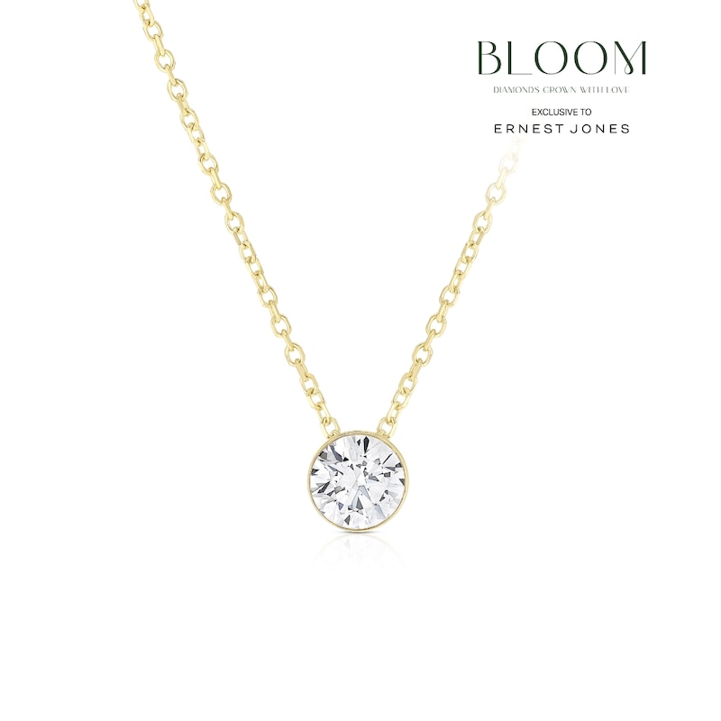 Main Image 1 of BLOOM Seville 14ct Yellow Gold True Seamless 0.50ct Lab Grown Diamond Round Solitaire Pendant