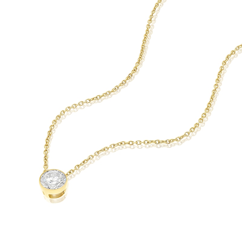 Main Image 2 of BLOOM Seville 14ct Yellow Gold True Seamless 0.50ct Lab Grown Diamond Round Solitaire Pendant