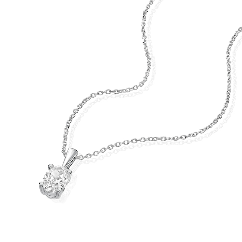 Main Image 2 of BLOOM Vienna 14ct White Gold 0.50ct Lab Grown Diamond Oval Pendant