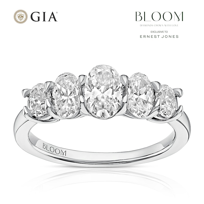 Main Image 1 of BLOOM The Tennis Collection Platinum 1.50ct Lab Grown Diamond Oval 5 Stone Ring