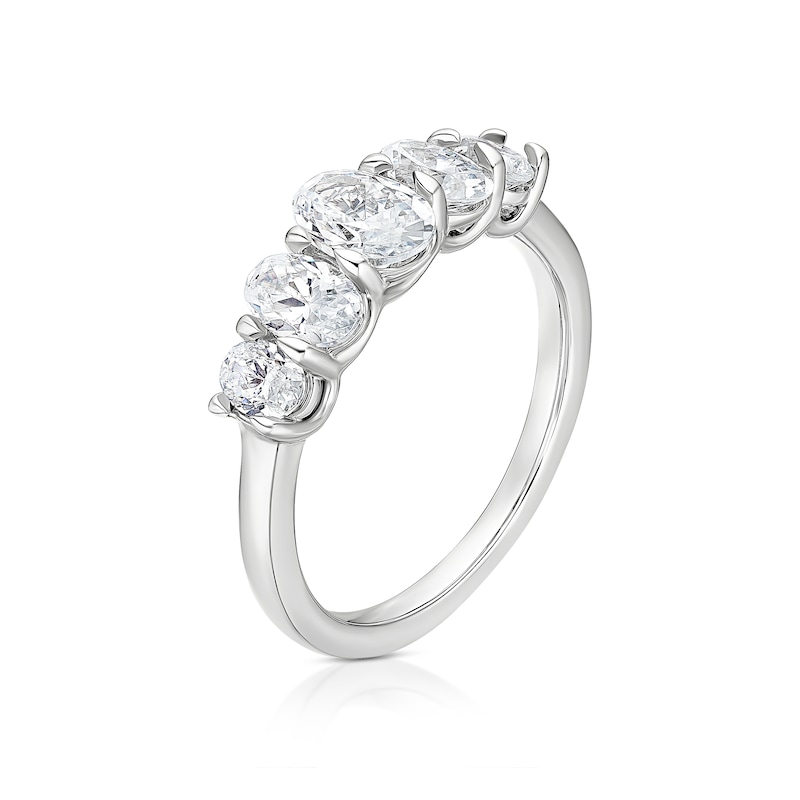 Main Image 2 of BLOOM The Tennis Collection Platinum 1.50ct Lab Grown Diamond Oval 5 Stone Ring