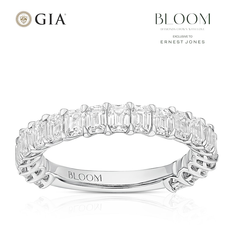 Main Image 1 of BLOOM Rome Platinum 2ct Lab Grown Diamond Emerald Eternity Ring