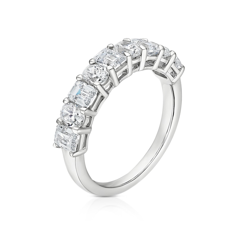 Main Image 2 of BLOOM Vienna Platinum 1.85ct Lab Grown Oval & Emerald Diamond Eternity Ring