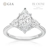 Thumbnail Image 1 of BLOOM Paris Platinum 2.30ct Lab Grown Diamond Marquise & Heart Trilogy Ring