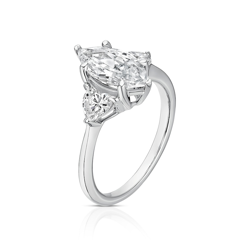 Main Image 2 of BLOOM Paris Platinum 2.30ct Lab Grown Diamond Marquise & Heart Trilogy Ring