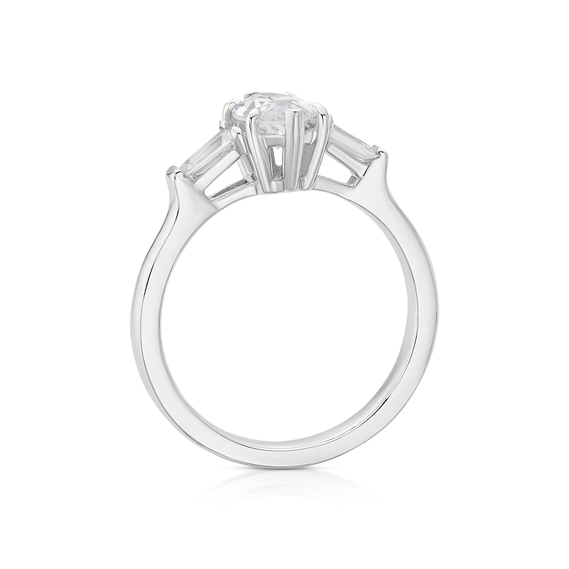 Main Image 3 of BLOOM Paris Platinum 1.28ct Lab Grown Diamond Marquise & Tapered Baguette Trilogy Ring