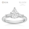 Thumbnail Image 1 of BLOOM Capri Platinum 1.28ct Lab Grown Diamond Pear & Tapered Baguette Trilogy Ring