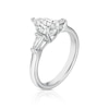 Thumbnail Image 2 of BLOOM Capri Platinum 1.28ct Lab Grown Diamond Pear & Tapered Baguette Trilogy Ring